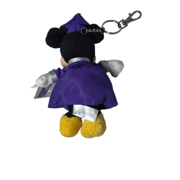 New Hong Kong Disneyland Minnie Mouse Purple Graduation Plush Key Chain- Rare - Picture 9 of 12